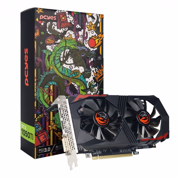 Placa De Video Nvidia Geforce GTX 1050 TI 4GB GDDR5 128 Bits DUAL-FAN Graffiti Series - PVGTX1050TI4GBR5128