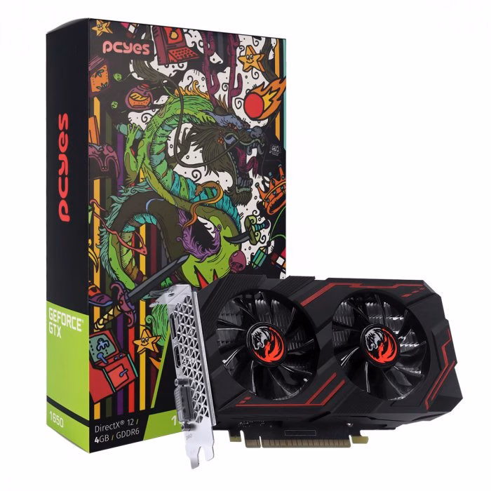 Placa De Video Nvidia Geforce GTX 1650 4GB GDDR6 128 Bits DUAL FAN Graffiti Series - PVGTX16504GBR6128