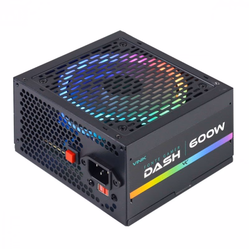 Fonte Vinik 600W Gamer Dash Com Fan Led RGB - VFG600WPR - Imagem 2
