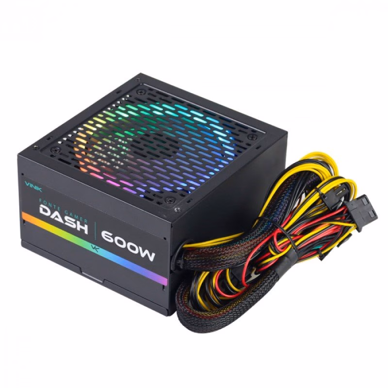 Fonte Vinik 600W Gamer Dash Com Fan Led RGB - VFG600WPR - Imagem 3