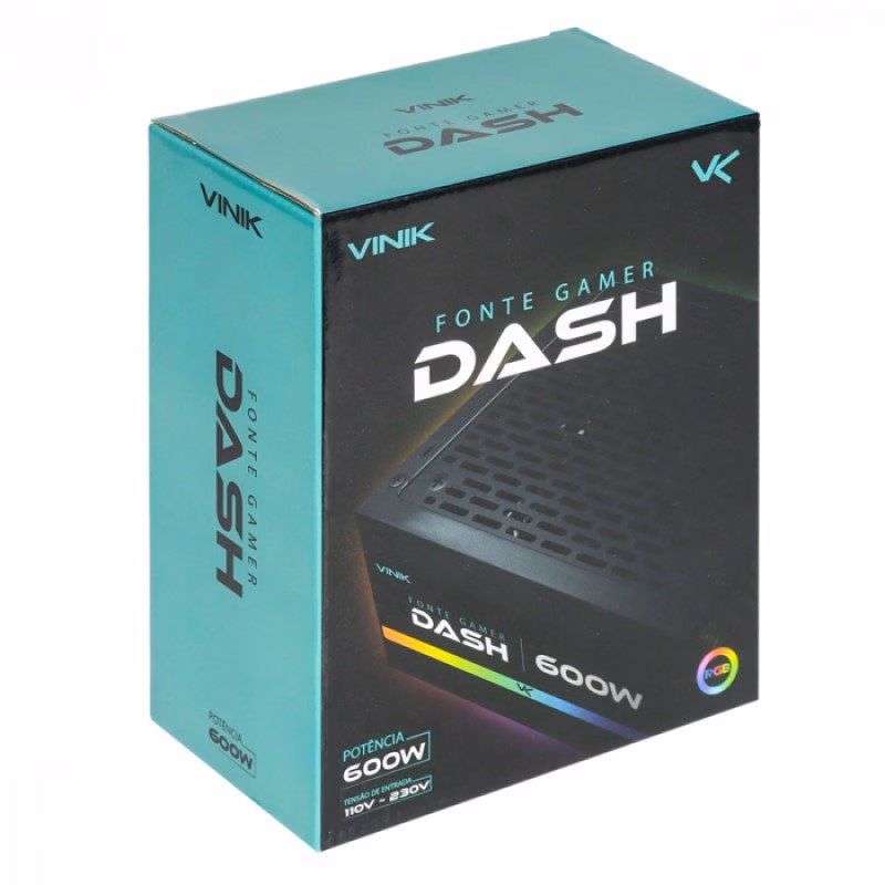 Fonte Vinik 600W Gamer Dash Com Fan Led RGB - VFG600WPR - Imagem 6