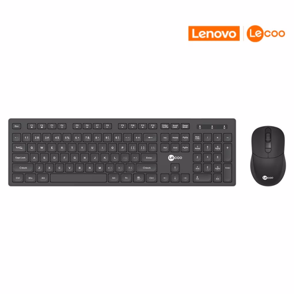 Kit Teclado e Mouse Sem Fio Lenovo Lecoo ABNT2 - KW201