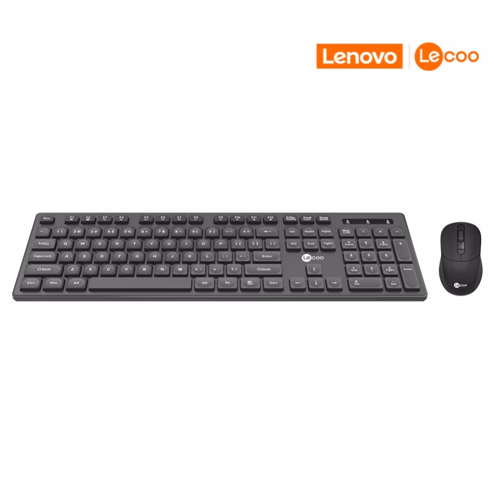 Kit Teclado e Mouse Sem Fio Lenovo Lecoo ABNT2 - KW201 - Imagem 2