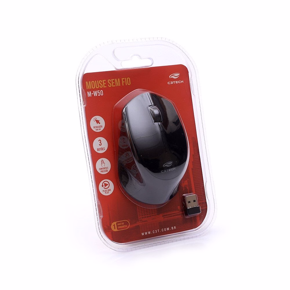 Mouse Sem Fio RC Nano M-W50BK Preto C3Tech - Imagem 4