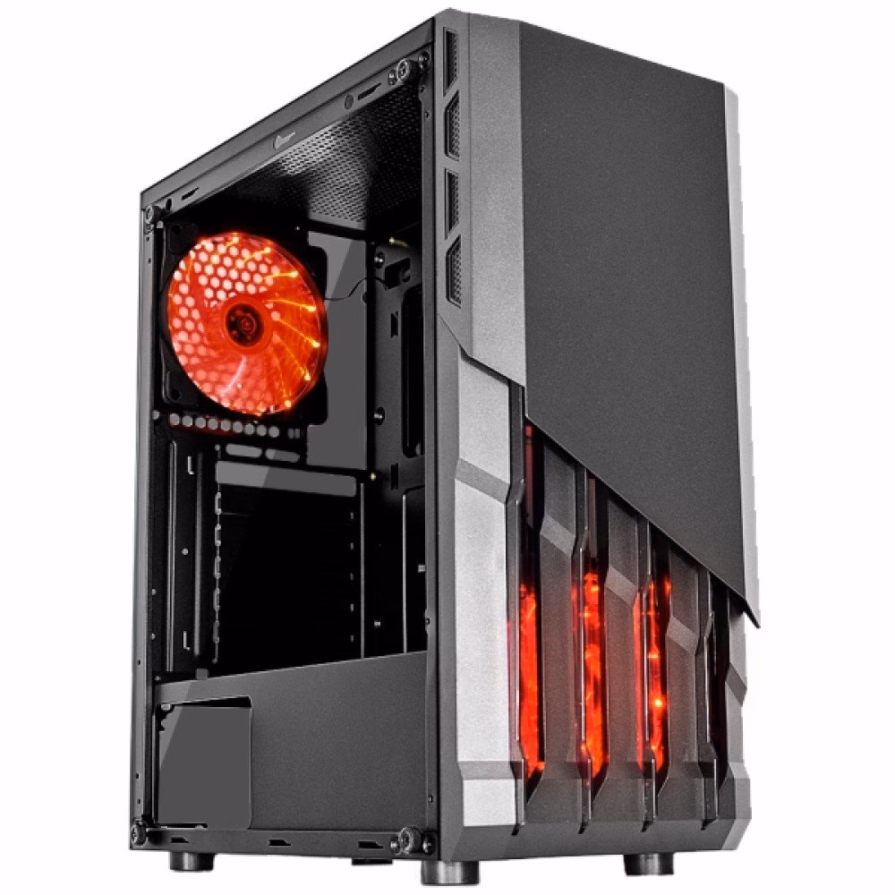 Gabinete Gamer K-Mex MONSTRO, 1 Cooler FAN Vermelho, Sem Fonte, CG-03AA
