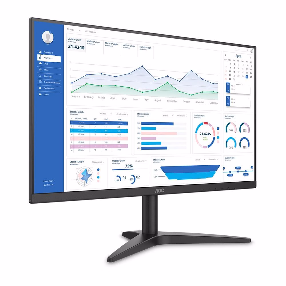Monitor AOC 27" LED Full HD, 75Hz, 8ms, HDMI e VGA, Adaptive-Sync, VESA - 27B1HM - Imagem 2