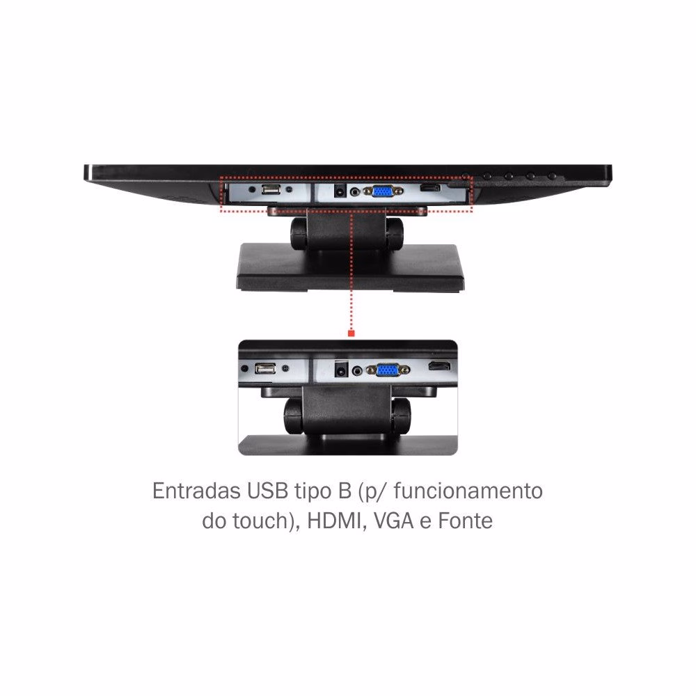 Monitor Touch K-Mex LP-16S1 LED 15,6" USB VGA HDMI - Imagem 10