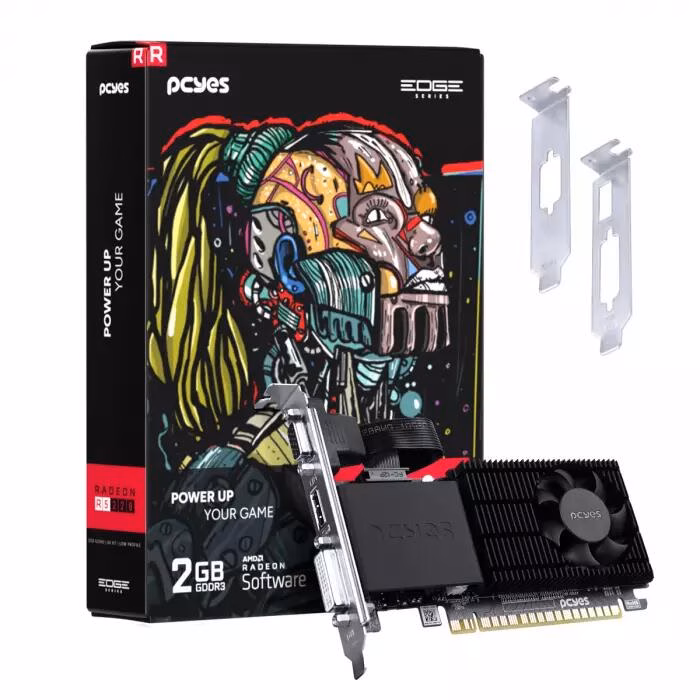 Placa De Video AMD Radeon R5 220, 2GB DDR3, 64 BITS, Low Profile, Single Fan - PPER5DR3LPBR