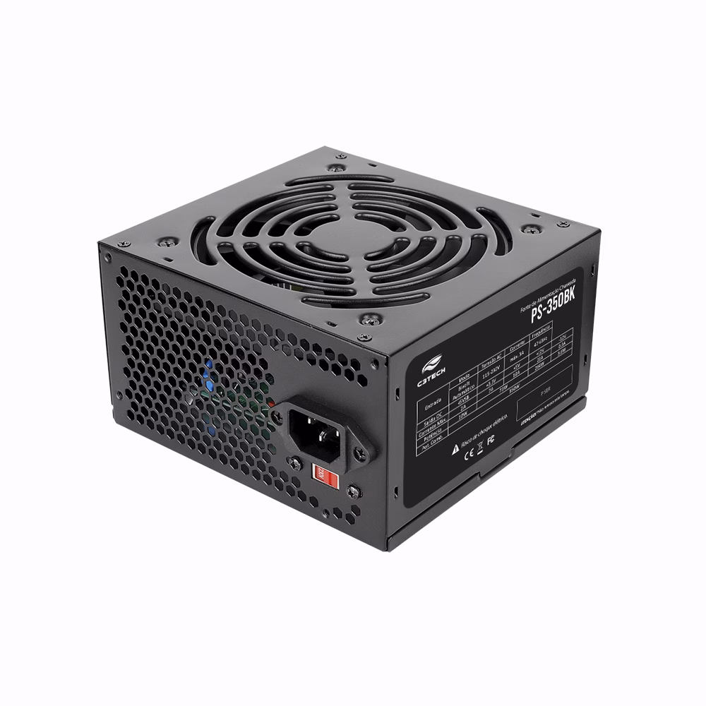 Fonte ATX 350W PS-350BK Preta Sem Cabo C3Tech - Imagem 3