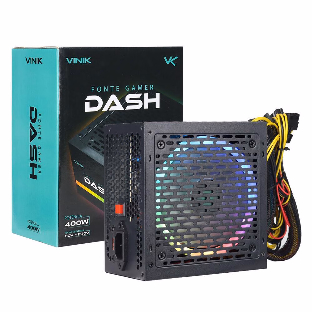 Fonte Vinik Dash, 400W, RGB, Preto - VFG400WPR