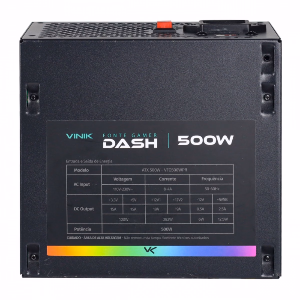 Fonte Vinik Gamer Dash 500W, RGB, VFG500WPR - Imagem 5
