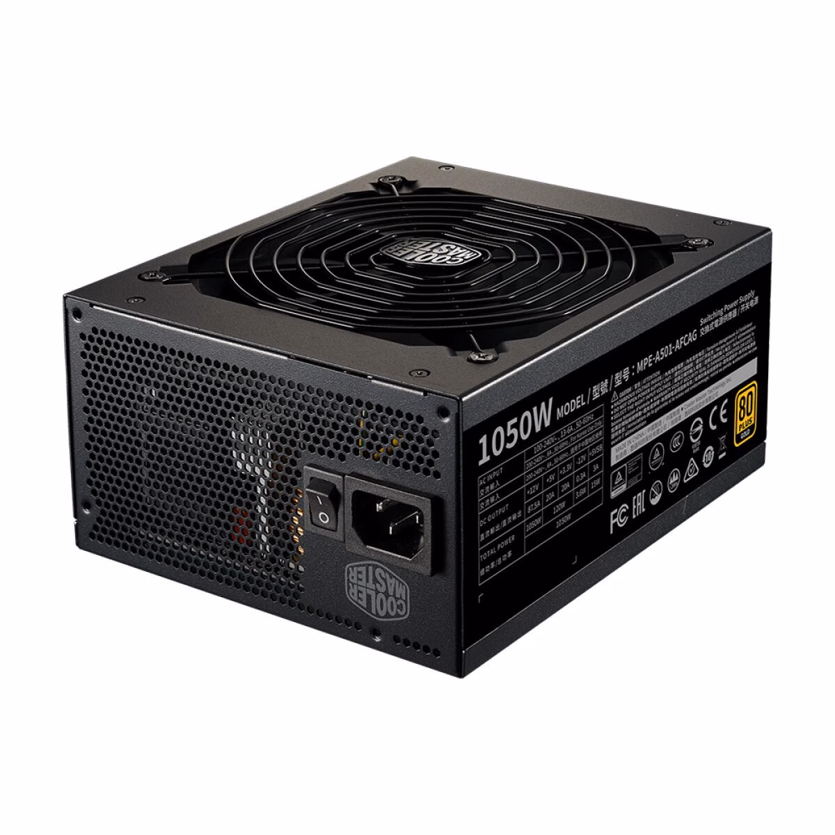 Fonte Cooler Master MWE 1050W V2, 80 Plus Gold, PFC Ativo, Full Modular, MPE-A501-AFCAG-3WO