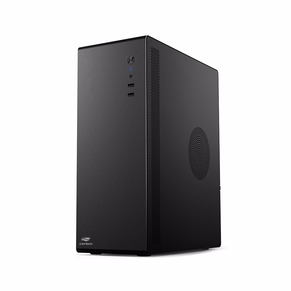 Gabinete Micro-ATX MT-100BK Com Fonte 200W C3Tech Sem Cabo de Força