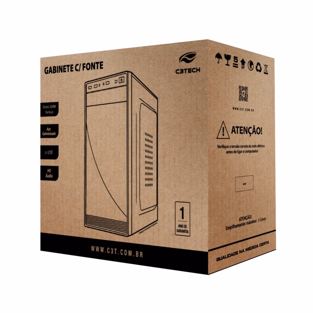 Gabinete Micro ATX MT-30BK Sem Fonte C3Tech - Imagem 3