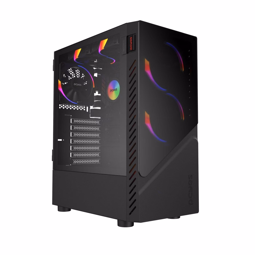 Gabinete Gamer PCYes, Set Black Ghost, Lateral Em Vidro, GSBVPBR