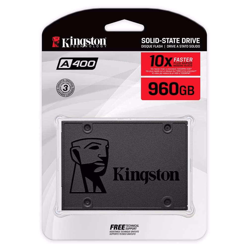 SSD Kingston A400, 960GB, Sata, Leitura 500MBs e Gravação 450MBs, SA400S37/960G - Imagem 3