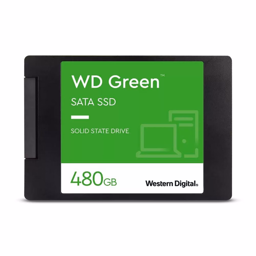 SSD WD Green 480GB, SATA, Leitura: 545MB/s e Gravação: 430MB/s, Preto, WDS480G3G0A