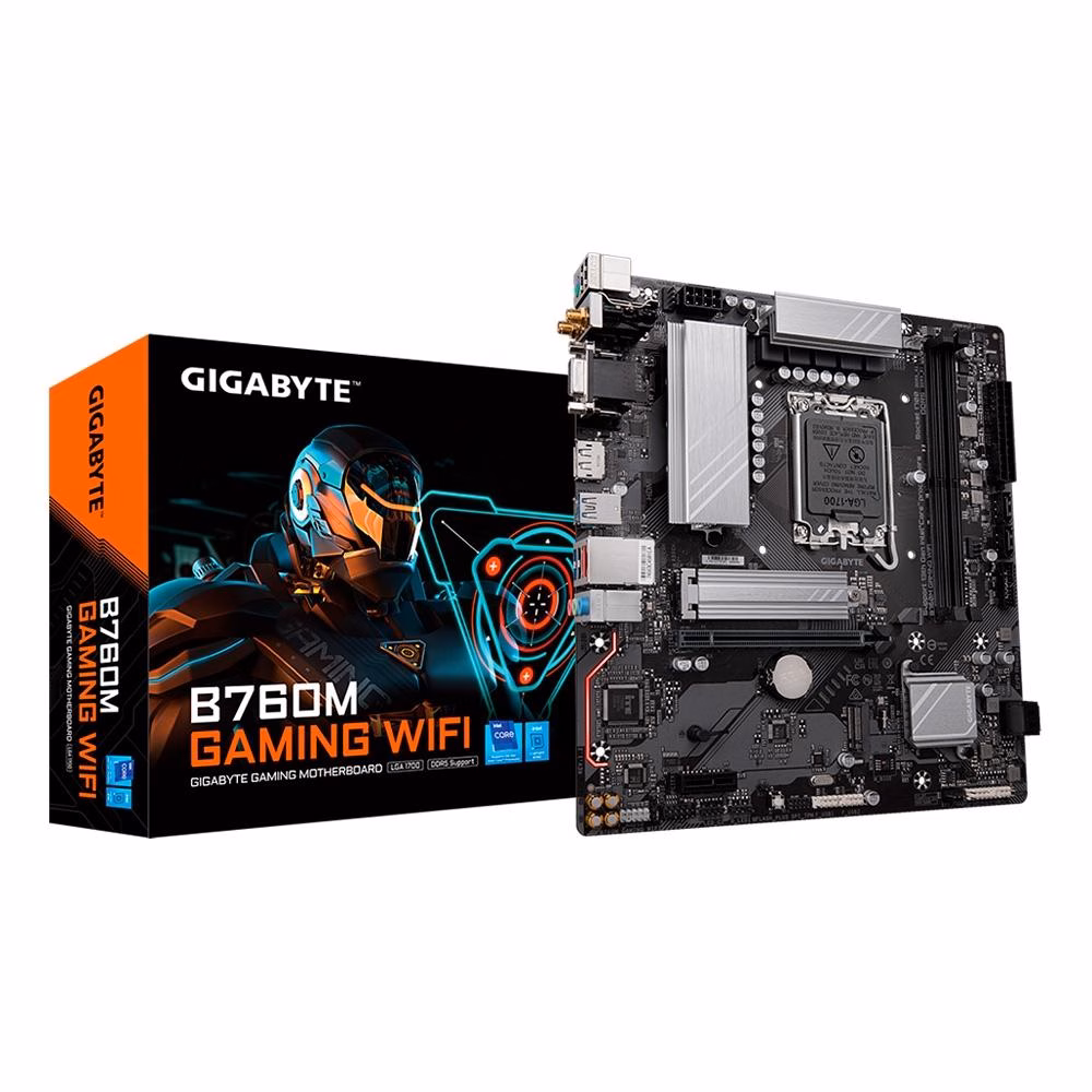 Placa Mãe Gigabyte B760M Gaming WIFI, Chipset B760, Intel LGA 1700, MATX, DDR5