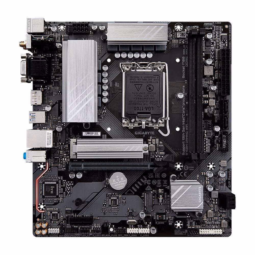 Placa Mãe Gigabyte B760M Gaming WIFI, Chipset B760, Intel LGA 1700, MATX, DDR5 - Imagem 2