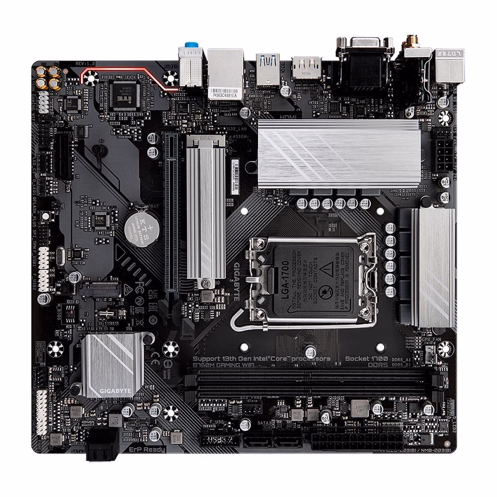 Placa Mãe Gigabyte B760M Gaming WIFI, Chipset B760, Intel LGA 1700, MATX, DDR5 - Imagem 3