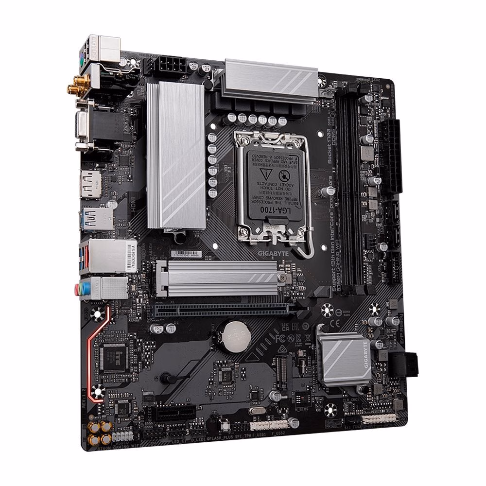 Placa Mãe Gigabyte B760M Gaming WIFI, Chipset B760, Intel LGA 1700, MATX, DDR5 - Imagem 4