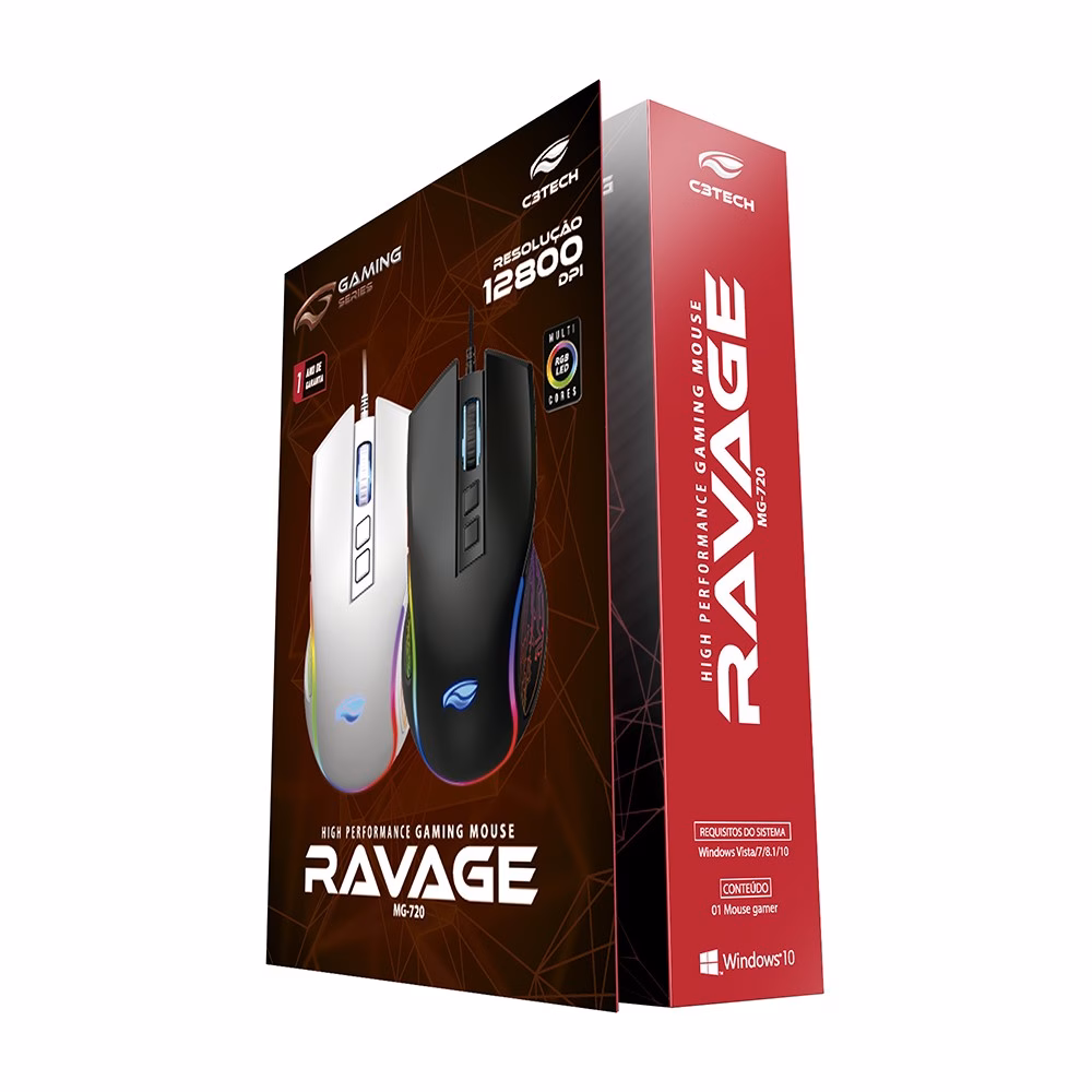 Mouse Gamer USB Ravage MG-720BK C3Tech - Imagem 4