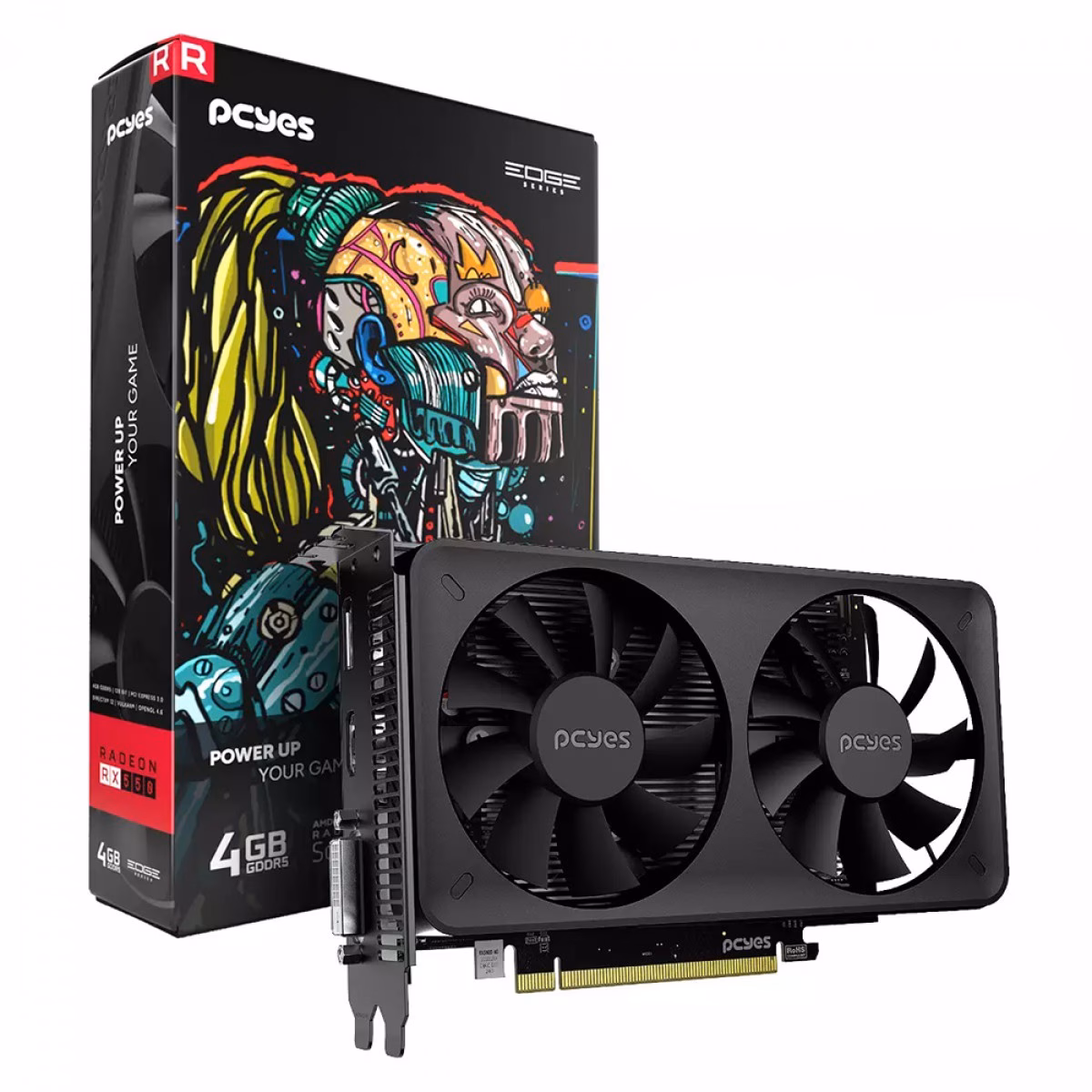 Placa de Vídeo PCYes AMD Radeon RX 550, 4GB, GDDR5, 128-Bit, PVEX5504GBDF