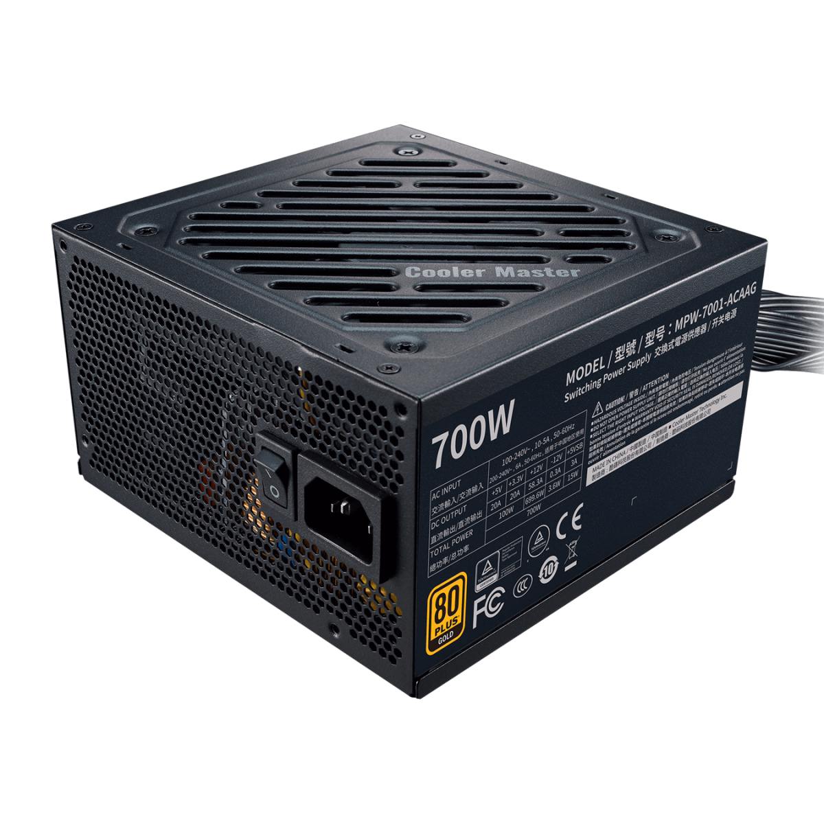 Fonte Cooler Master G700 700W, 80 Plus Gold, PFC Ativo, MPW-7001-ACAAG-BR