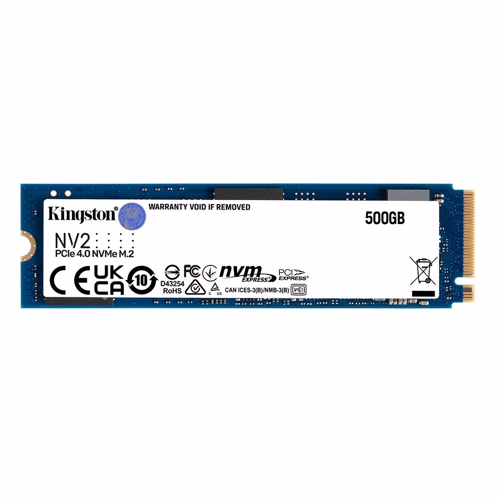 SSD Kingston NV2, 500GB, M.2 2280, PCIe NVMe, Leitura 3500 MB/s, Gravacao 2100 MB/s, SNV2S/500G