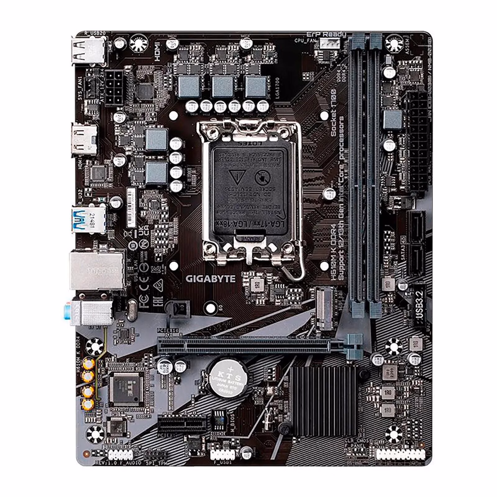 Placa Mãe Gigabyte H610M K DDR4, Chipset H610, Intel LGA 1700, m-ATX - v2.0 - Imagem 2