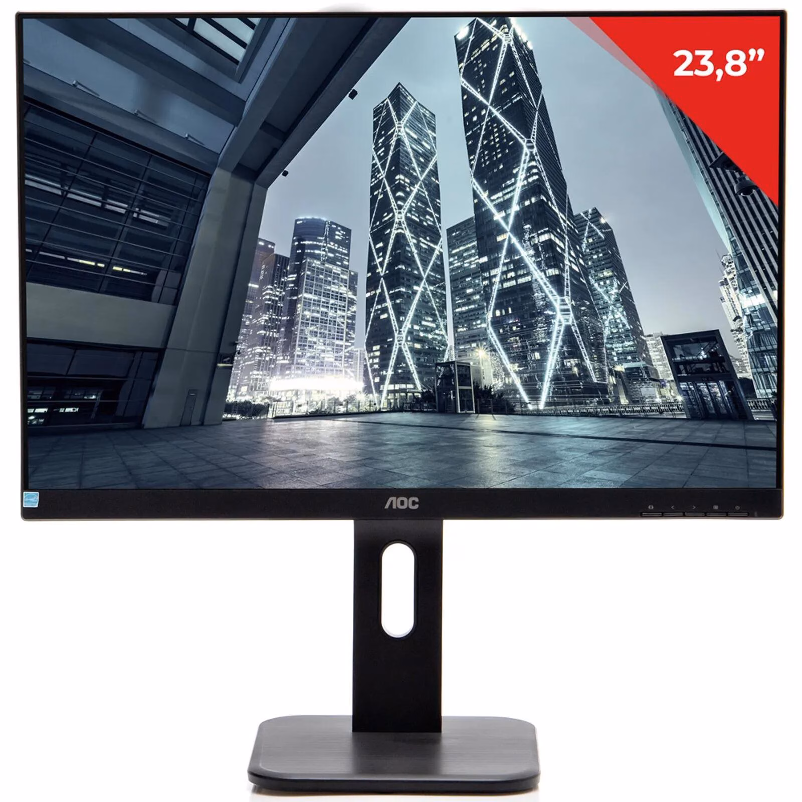 Monitor AOC 23,8'' Full HD, Base Ajustável, Display Port, Hub USB, 24P1U