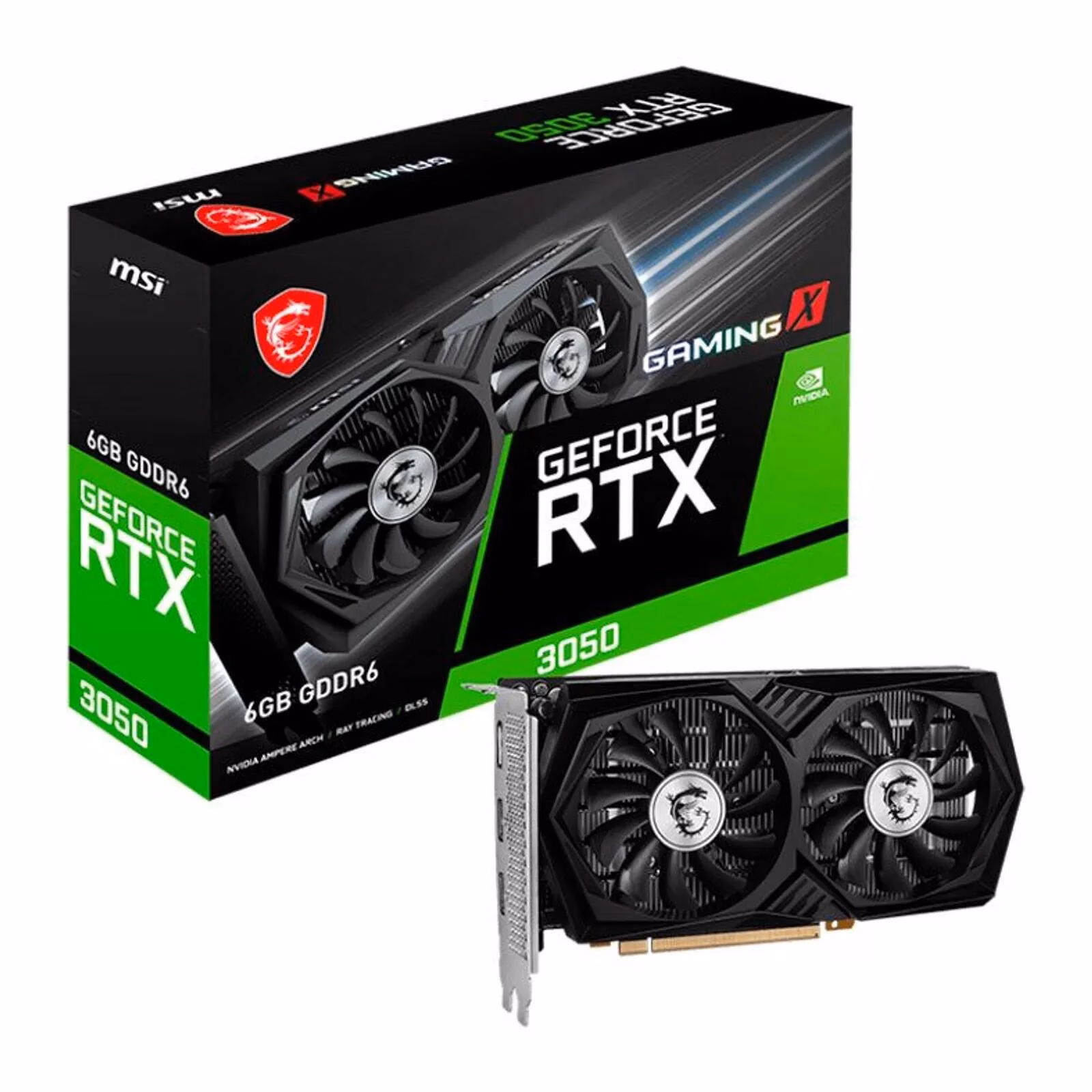 Placa de Vídeo MSI GeForce RTX 3050 Gaming X 2X, 6GB, GDDR6, 2 HDMI - 912-V812-024