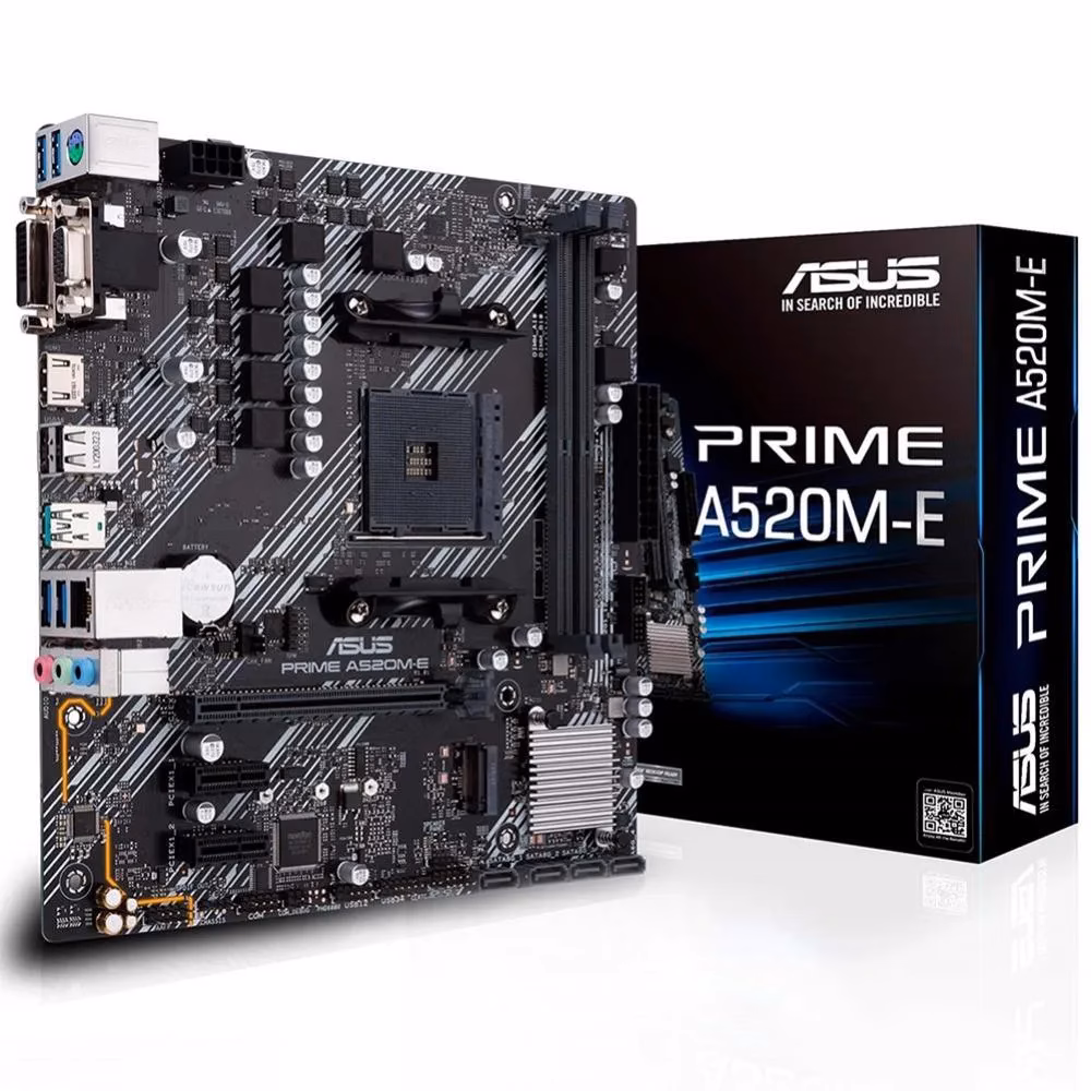 Placa Mãe AM4 M-ATX Asus Prime A520M-E DDR4 HDMI/VGA c/ Slot M.2 90MB1510-C1BAY0 - Imagem 2