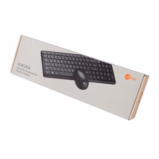 Teclado e Mouse Sem Fio Lenovo Lecoo KW204 Preto - ABNT2 - Imagem 4