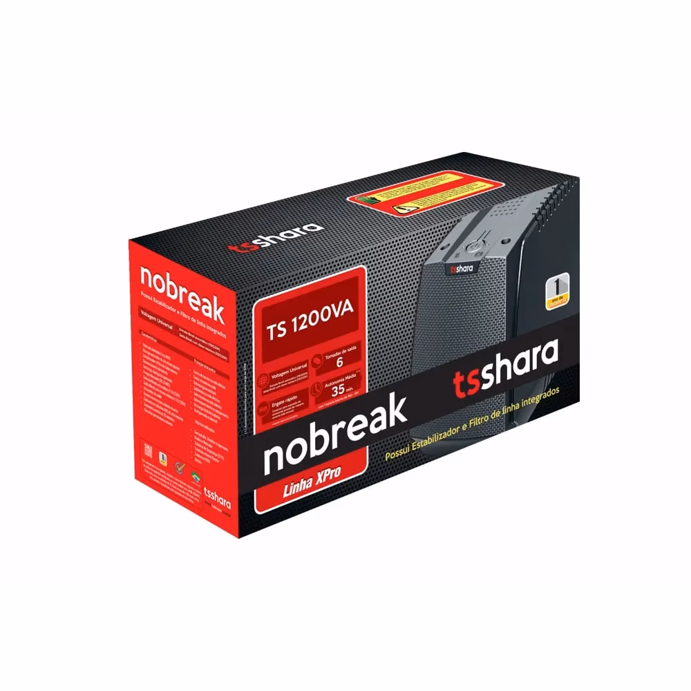 Nobreak TS Shara XPRO Universal 1200VA Entrada e Saída Bivolt 4502 - Imagem 5
