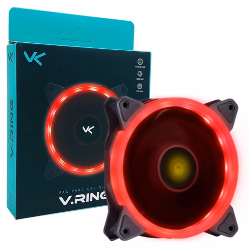 Cooler FAN Vinik VX Gaming V.RING, 120x120mm, LED, Para Gabinete, Vermelho - Imagem 2