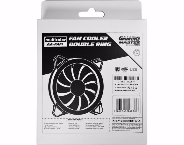 Cooler Fan K-Mex AA-FAF1, Rainbow, 120mm, Preto - Imagem 6