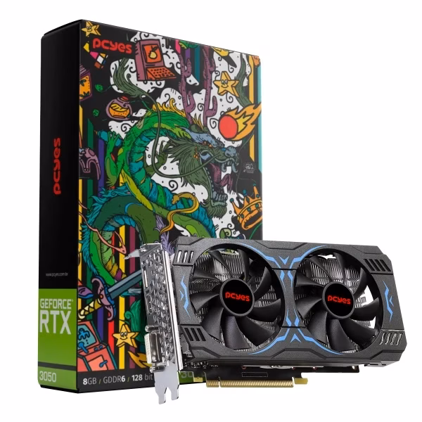 Placa de Vídeo Nvidia PCYES Geforce RTX 3050, 8GB, 128 Bits - PVRTX30508GB