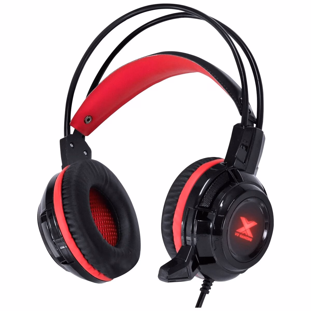 Headset Vx Gaming Vinik Taranis V2 P2 Com Microfone Cor Preto Cor Da Luz Vermelho