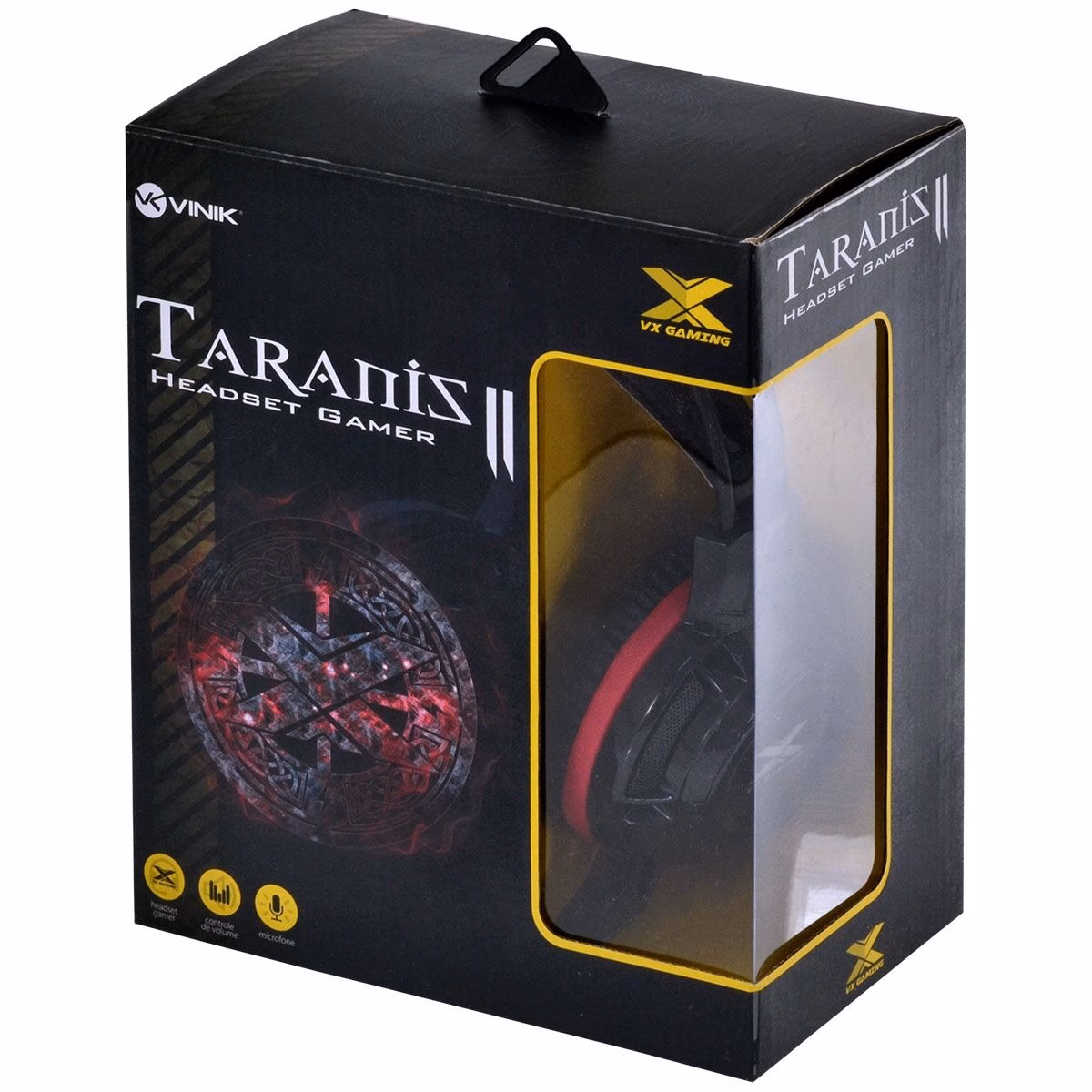 Headset Vx Gaming Vinik Taranis V2 P2 Com Microfone Cor Preto Cor Da Luz Vermelho - Imagem 3