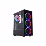 Gabinete Gamer K-Mex Elite Multicolor, ATX, Lateral De Vidro, Com 3 Fans, CG-10W5