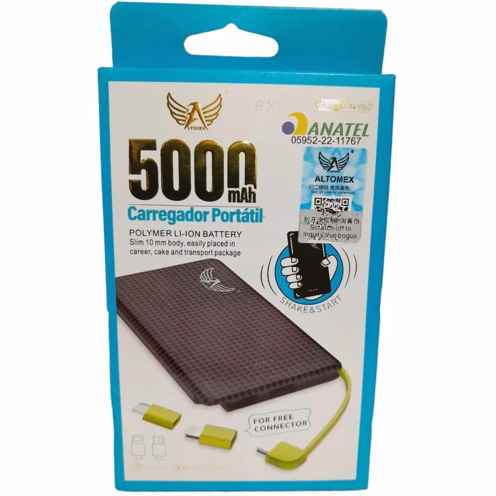 Carregador Portátil Power Bank 5000mAh PN-952 - Imagem 3