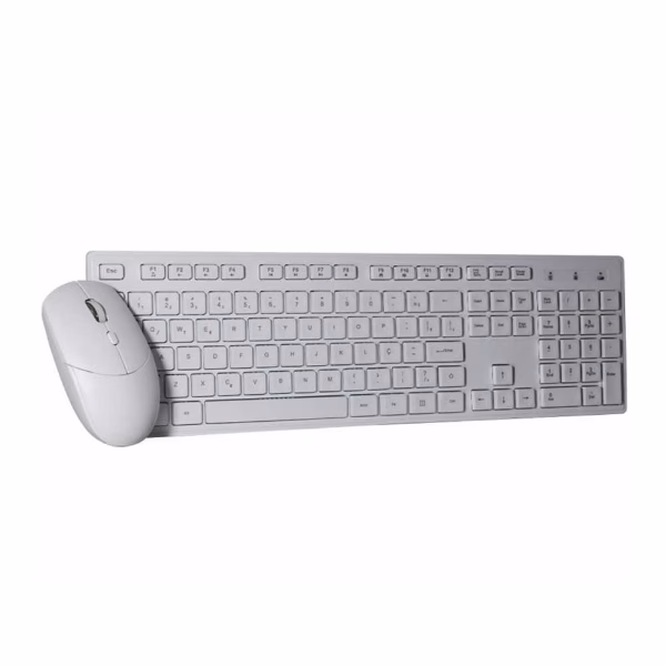 Kit Mouse e Teclado K-Mex Sem Fio Branco