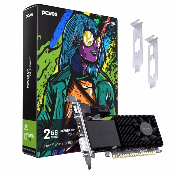 Gpu Nvidia Geforce Gt 710 2Gb Ddr3 64Bits Projeto Edge Lp Pcyes Ppet7102Gblp