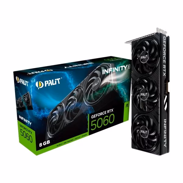 PLACA DE VIDEO PALIT GEFORCE RTX 5060 8GB 128BITS GDDR7 INFINITY 3 NE75060019P1-GB2063S