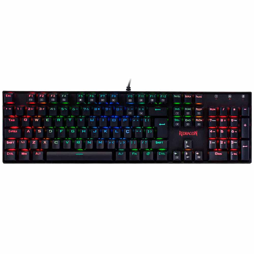 Teclado Com Fio Mecânico Redragon Mitra K551, RGB, Switch Marrom, ABNT2 - K551RGB-1 (PT-BROWN)