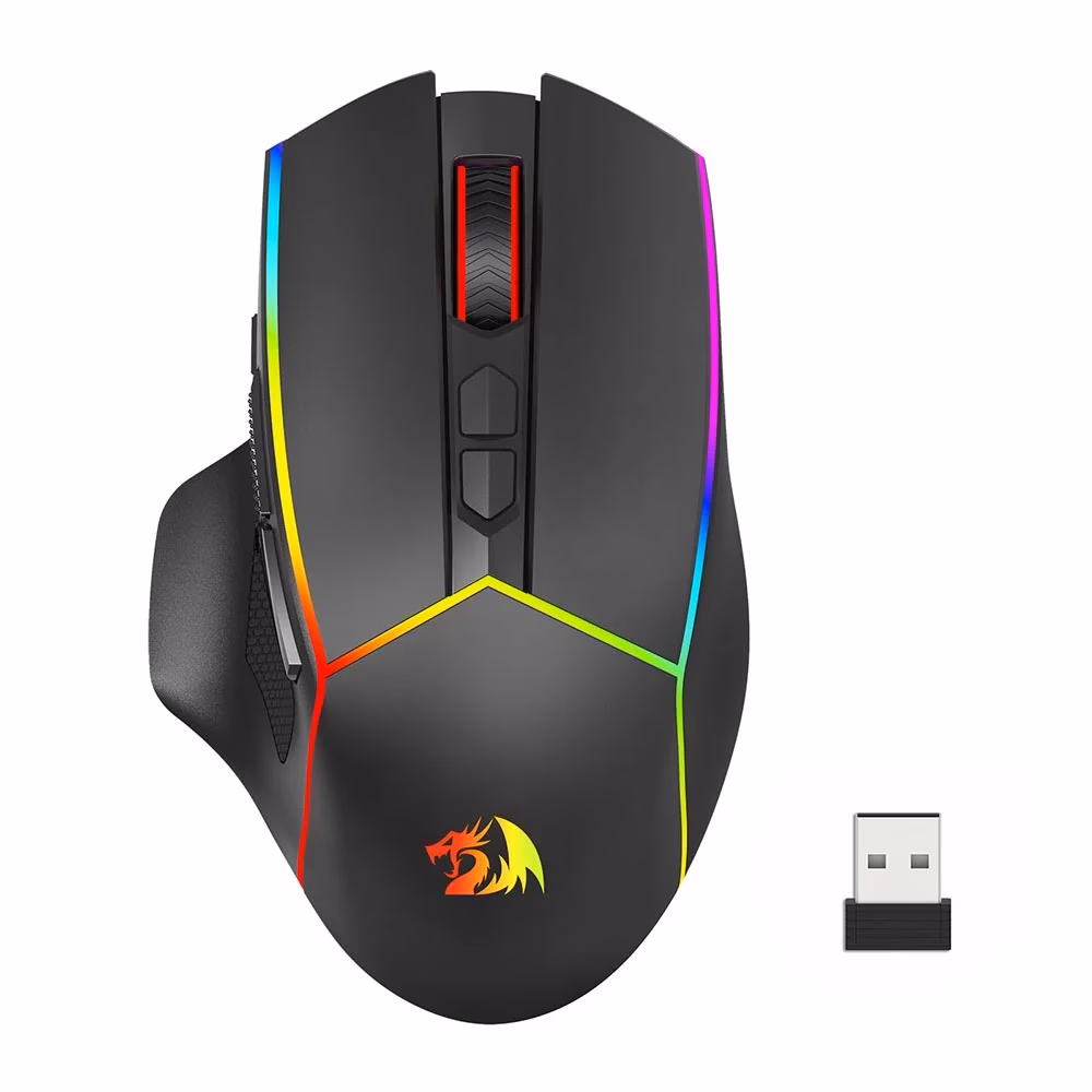 Mouse Gamer Sem Fio Redragon Axe Pro RGB M814RGB-PRO Preto 8000 DPI