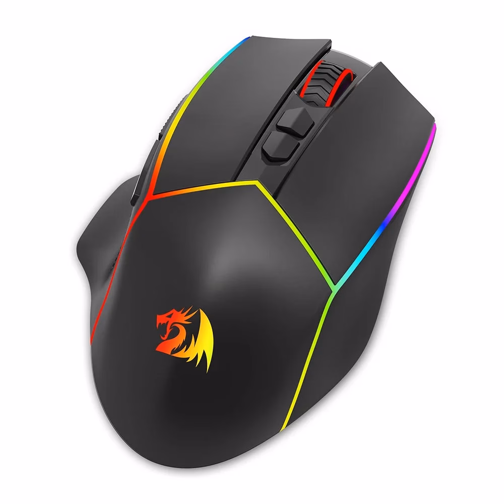 Mouse Gamer Sem Fio Redragon Axe Pro RGB M814RGB-PRO Preto 8000 DPI - Imagem 2