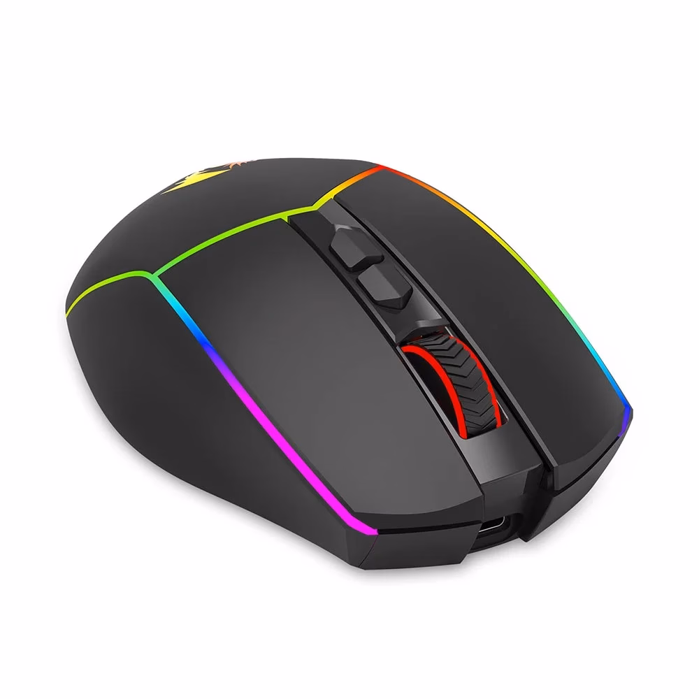 Mouse Gamer Sem Fio Redragon Axe Pro RGB M814RGB-PRO Preto 8000 DPI - Imagem 3