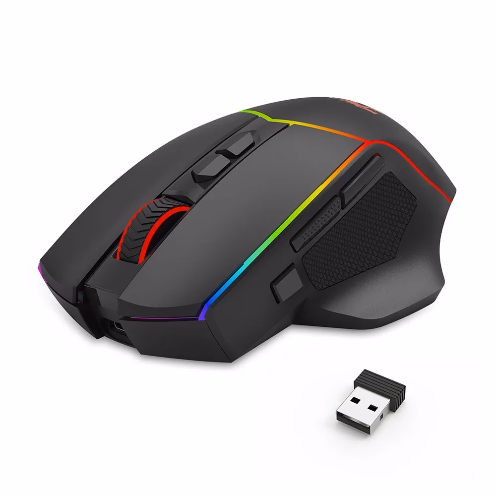 Mouse Gamer Sem Fio Redragon Axe Pro RGB M814RGB-PRO Preto 8000 DPI - Imagem 4